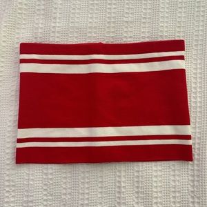 Red & White Striped Tube Top. Size: M. NEVER WORN!